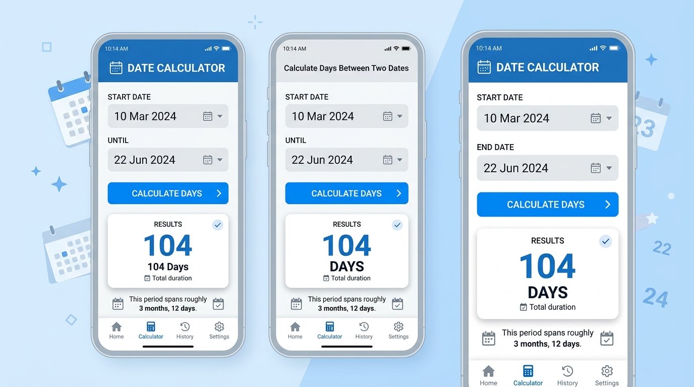 example result from the days between dates calculator.