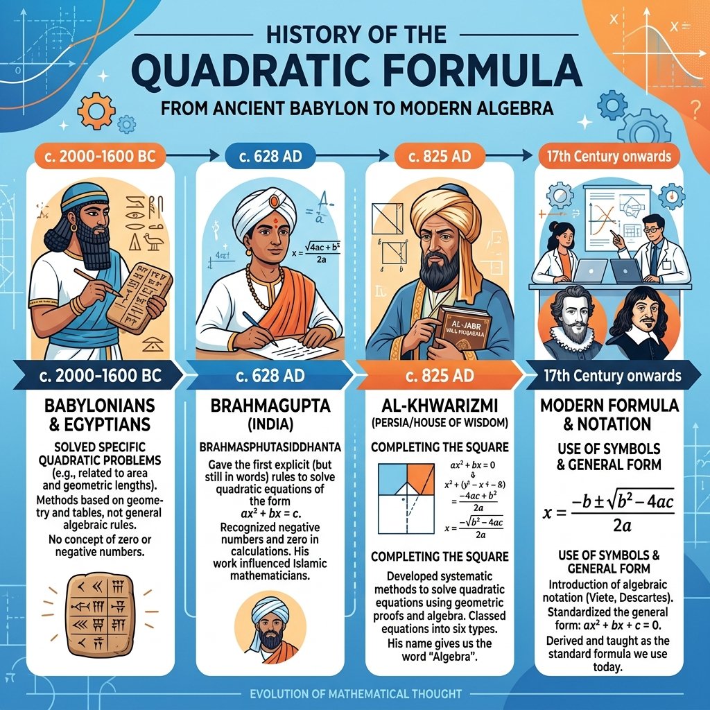 Timeline of the history of the quadratic formula